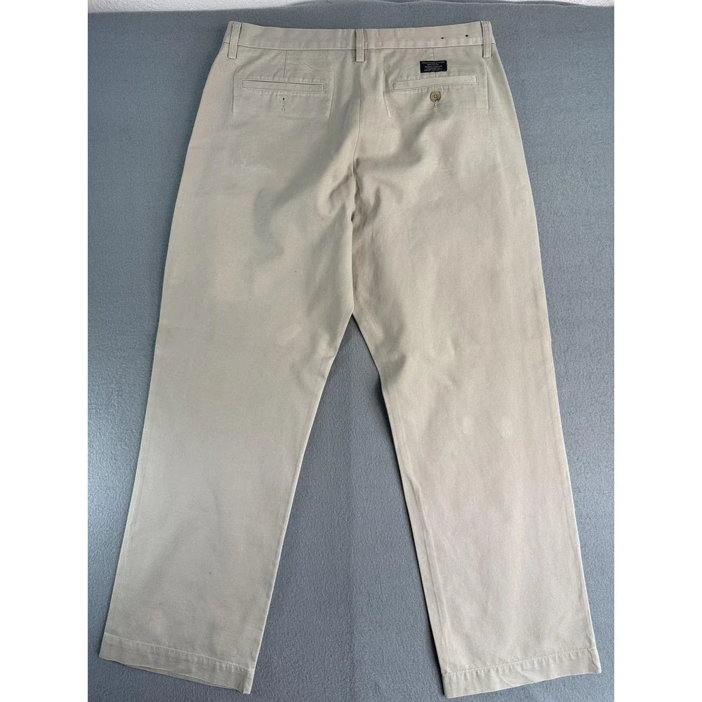Banana Republic Martin Chino Pants Mens 36x32 Beige Relaxed Fit Canvas Casual